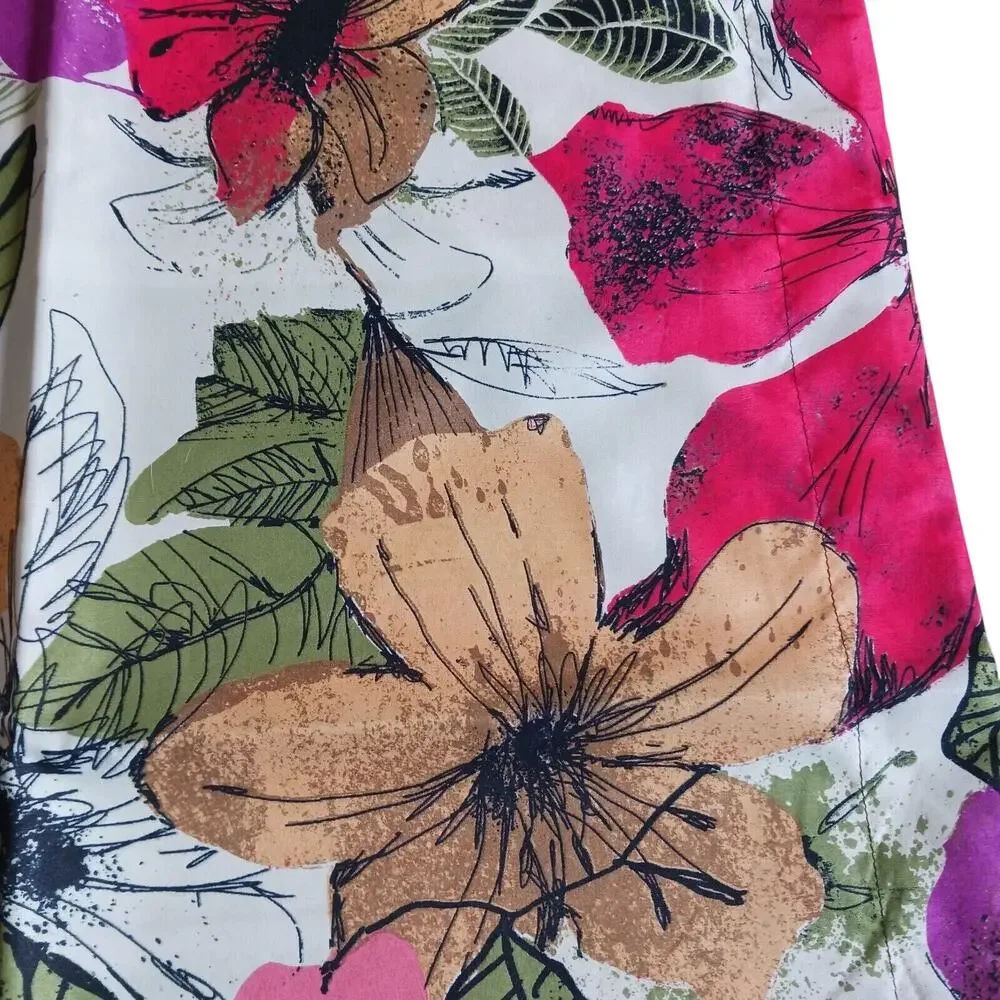 2 Bed Pillow Cases Vintage Art‎ Deco Floral Tropical 20 x26 Colorful REVERSIBLE